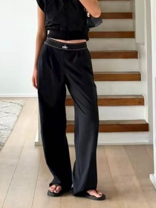 ALO Yoga Pants - Women's Black ALO Yoga Suit Up Trouser 💙Athleisure Relaxed Fit Pants NWT💛